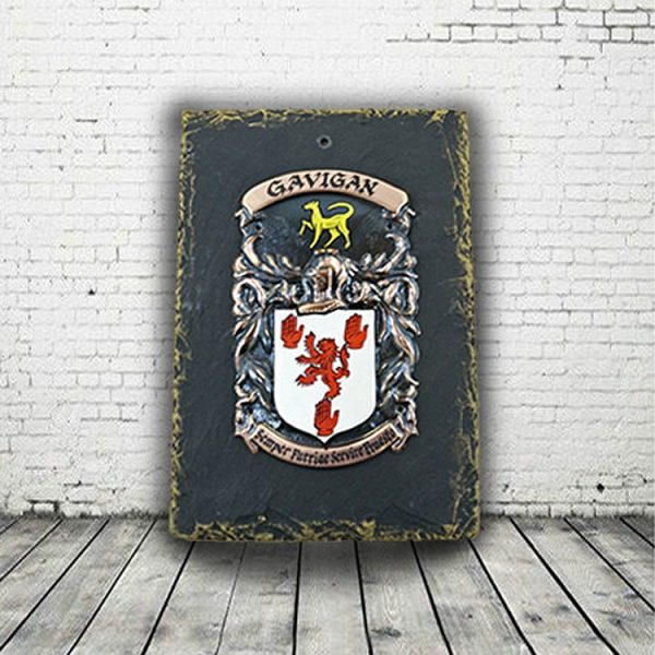 Slate Irish Family Crest Plaque